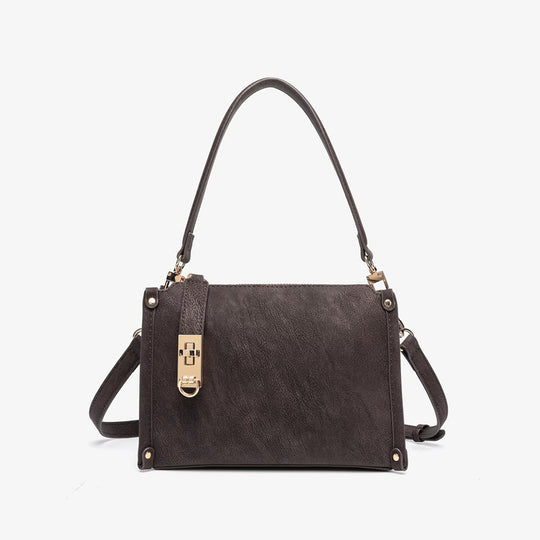 Damen elegante Umhängetasche mit verstellbarem Schulterriemen und goldenen Akzenten Nord Taschen
