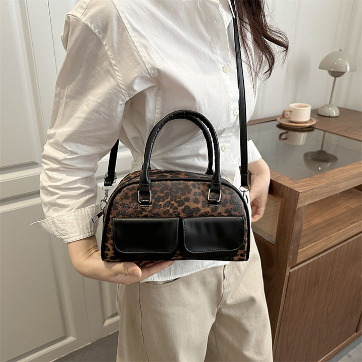 Damen Handtasche mit einzigartigem Leopardenmuster und praktischem Fächersystem Nord Taschen