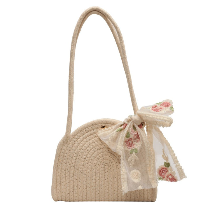 Damen Handtasche mit floralem Dekor und geflochtenem Design Nord Taschen