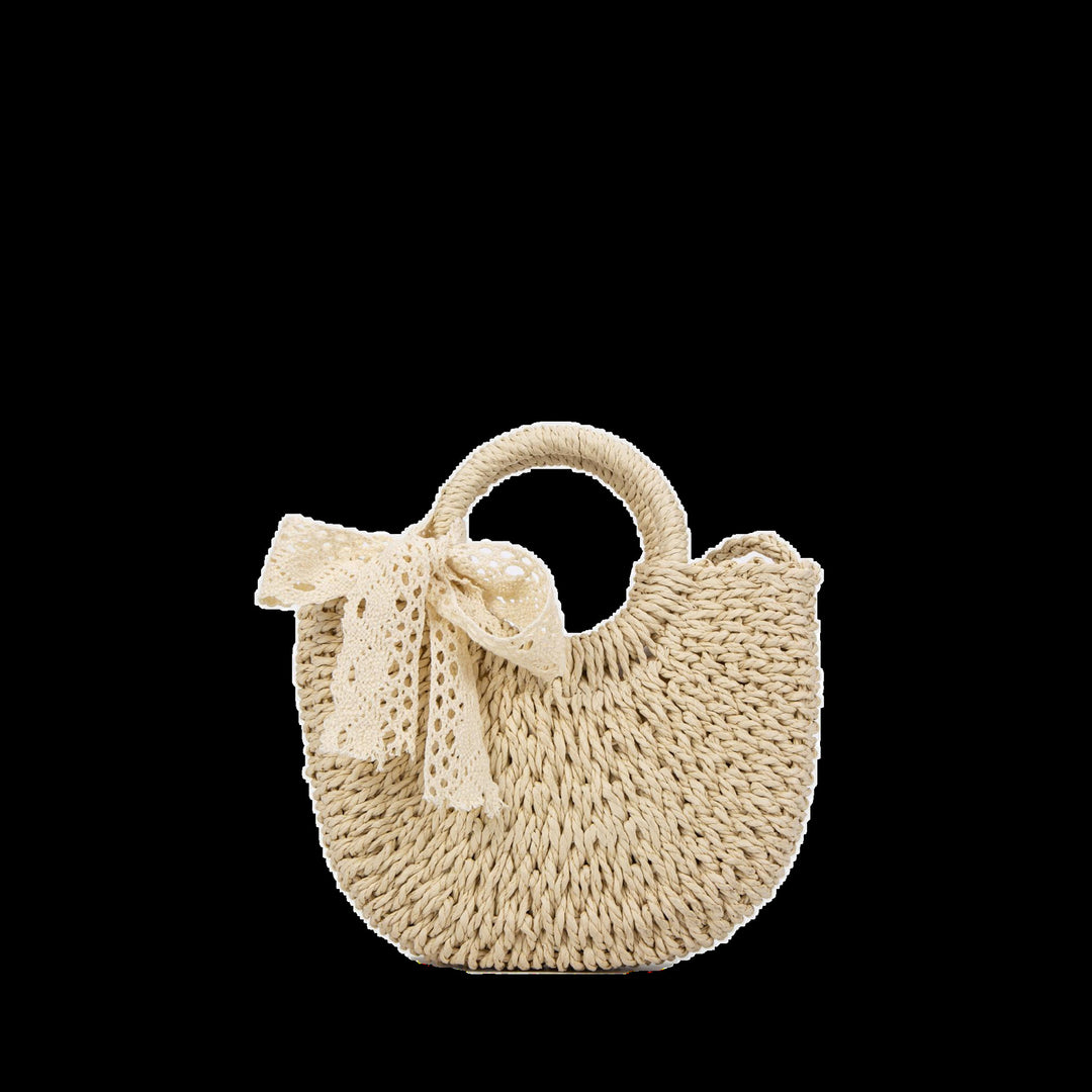 Damen handgefertigte Korbtasche mit filigranem Haarschleifen-Detail Nord Taschen
