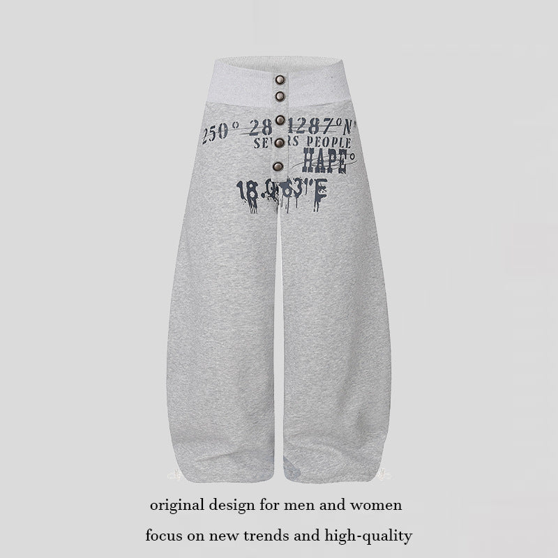 Damen Culotte-Loungehose mit hohem Rippbund, vorderer Zierknopfleiste und verstellbarem Saum Nord Taschen