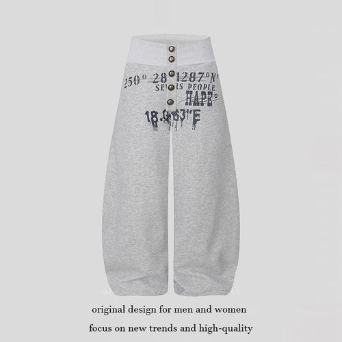 Damen Culotte-Loungehose mit hohem Rippbund, vorderer Zierknopfleiste und verstellbarem Saum Nord Taschen
