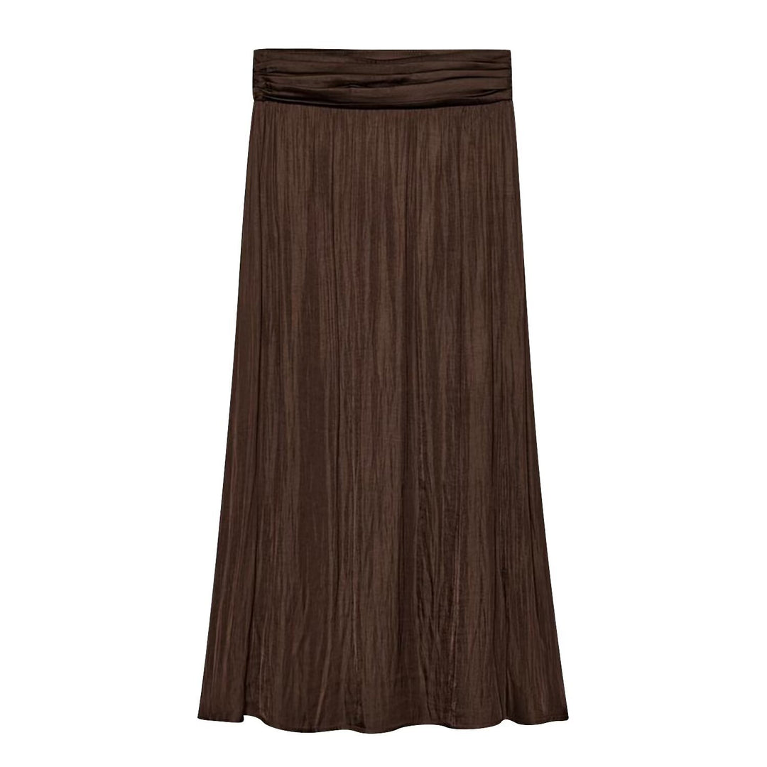 Damen Maxirock mit plissierter Crinkle‑Optik und gerafftem Bund Nord Taschen