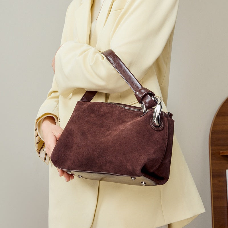 Damen Hobo-Tasche mit elegantem Wildleder und verstellbarem Schultergurt Nord Taschen