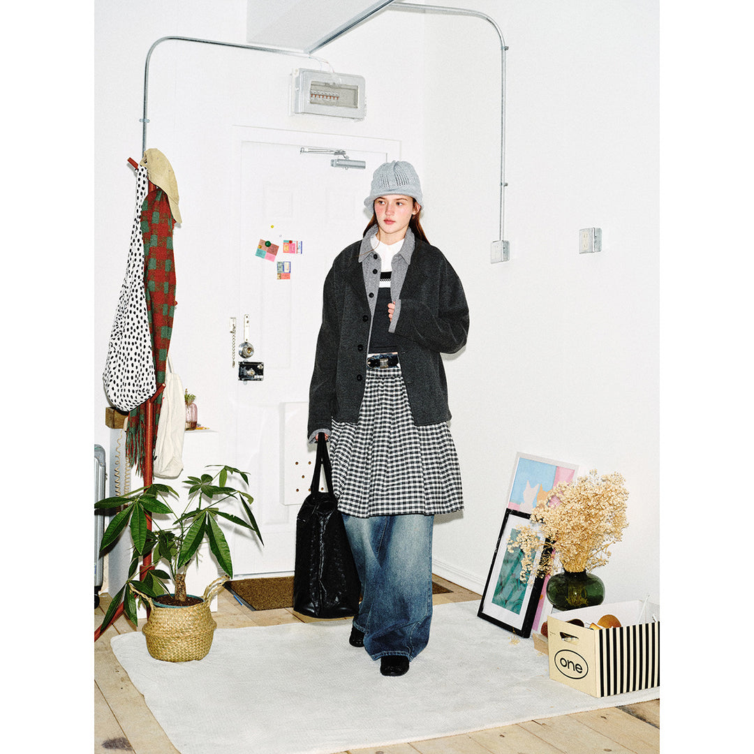 Herren Kurzblouson im Layer‑Look mit Kontrastkragen Nord Taschen