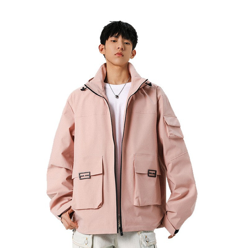 Herren Oversize Utility-Jacke mit technischer Softshell, Kapuze und Mehrfachtaschen Nord Taschen