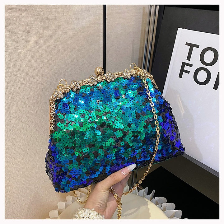 Damen Clutch mit funkelnden Pailletten Nord Taschen