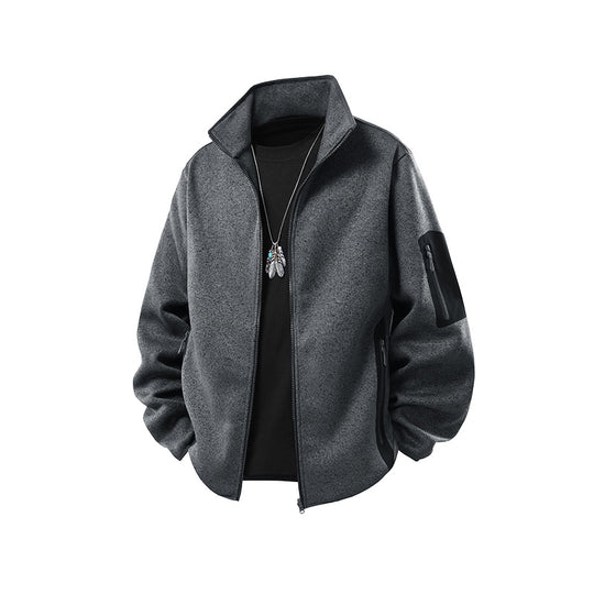 Herren Fleecejacke mit Stehkragen, verdecktem Zwei-Wege-Reißverschluss und wasserabweisenden Utility-Einsätzen Nord Taschen