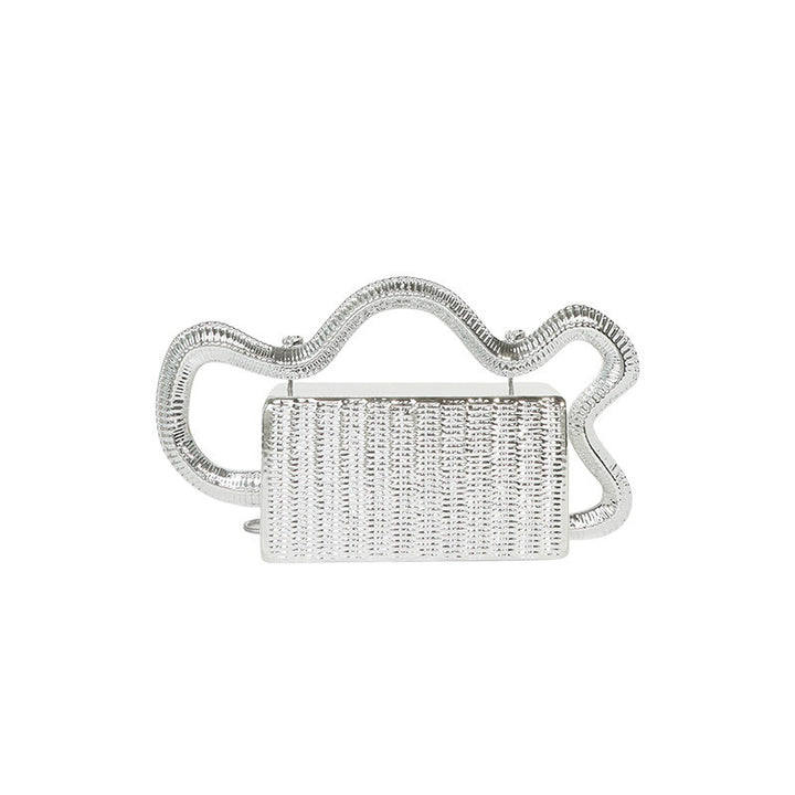 Damen stilvolle Clutch mit oxidierten Metallteilen Nord Taschen