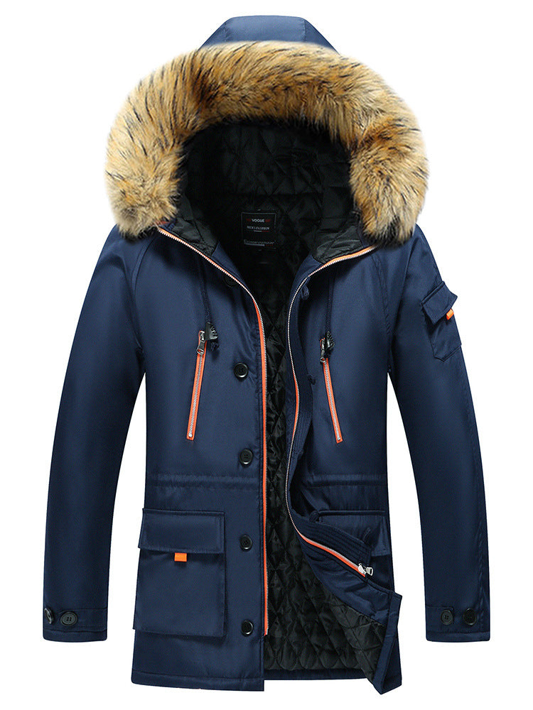 Herren Urbaner Winterparka im Fieldstil mit abnehmbarem Kunstfellbesatz und multifunktionalen Taschen Nord Taschen