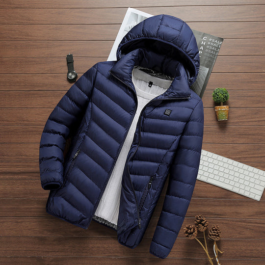 Herren ultraleichter gesteppter Parka mit Kapuze und thermoregulierender Isolierung Nord Taschen