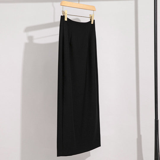Damen Maxirock aus Feinstrick mit geradem Fall und hoher Taille Nord Taschen