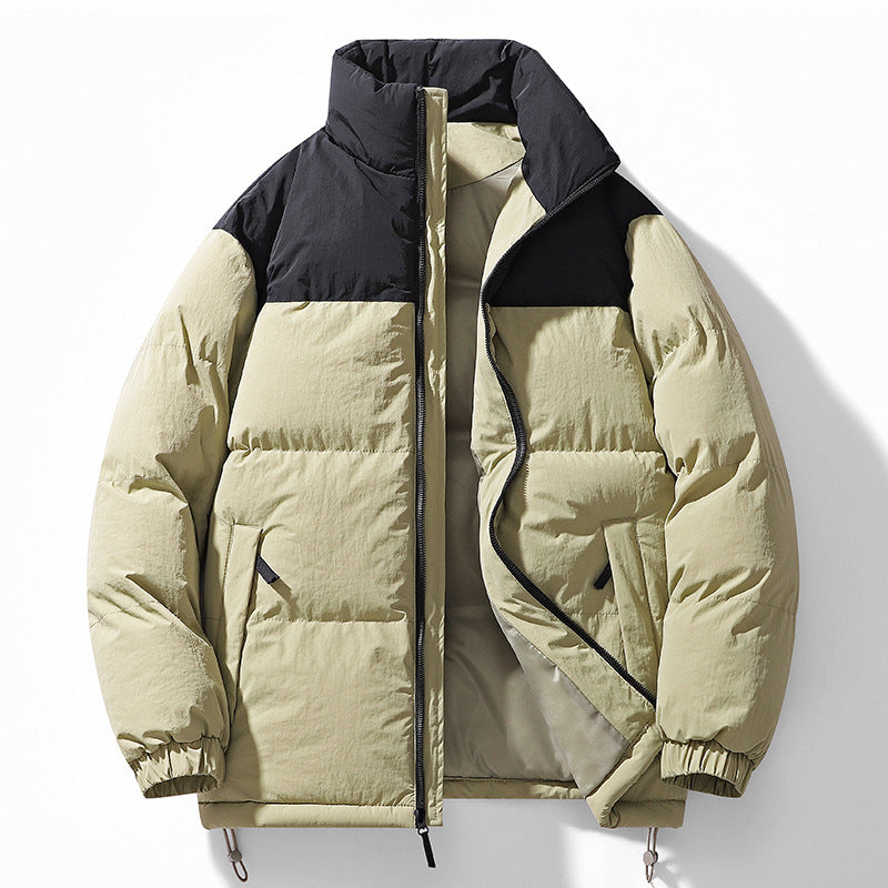 Herren Gefütterte Steppjacke mit hohem Kragen, Kordelzugsaum und Kontrastpaneel Nord Taschen