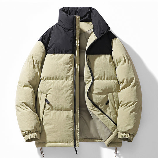 Herren Gefütterte Steppjacke mit hohem Kragen, Kordelzugsaum und Kontrastpaneel Nord Taschen