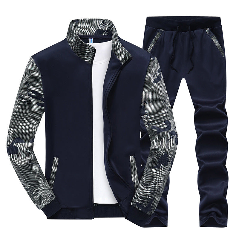 Herren Sportives Trainingsanzug-Set aus Funktionssoftshell mit Camouflage-Ärmeln und regulierbarer Joggerhose Nord Taschen