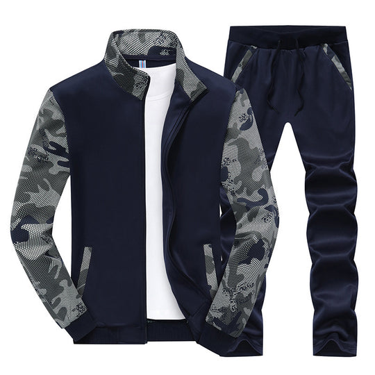 Herren Sportives Trainingsanzug-Set aus Funktionssoftshell mit Camouflage-Ärmeln und regulierbarer Joggerhose Nord Taschen