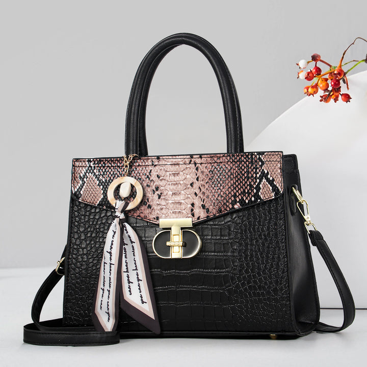 Damen elegante Handtasche mit Schlangenpräge Nord Taschen
