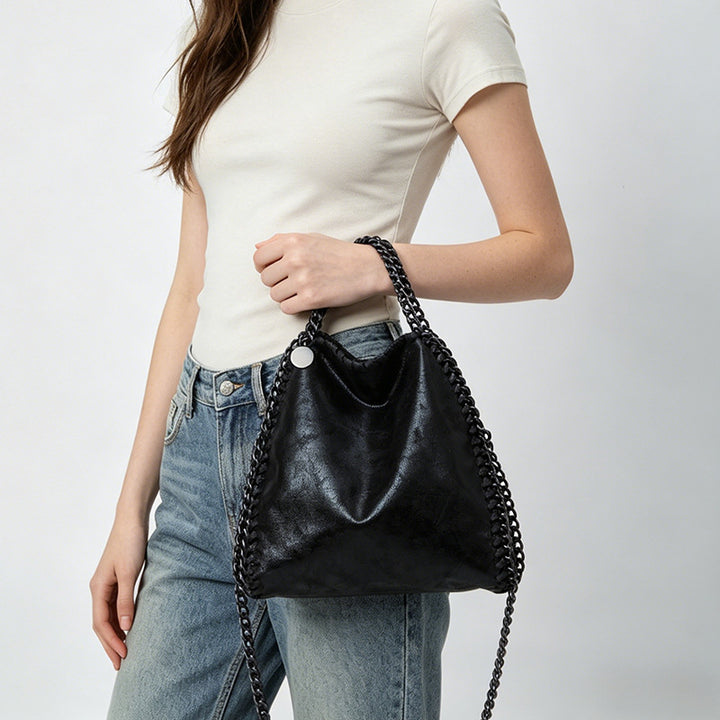 Damen Hobo-Tasche mit eleganter Kettenverzierung und weicher Veloursoberfläche Nord Taschen