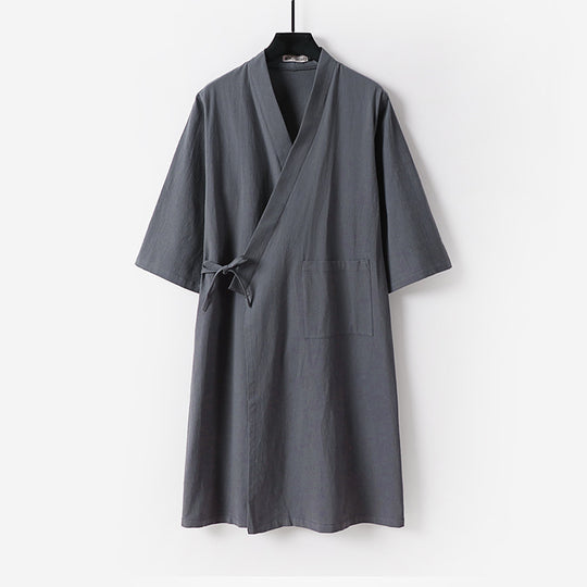 Damen Kimono-Wickelkleid mit Bindegürtel und aufgesetzten Taschen Nord Taschen