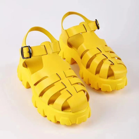 Damen stylische Plateau-Sandalen mit verstellbaren Riemen