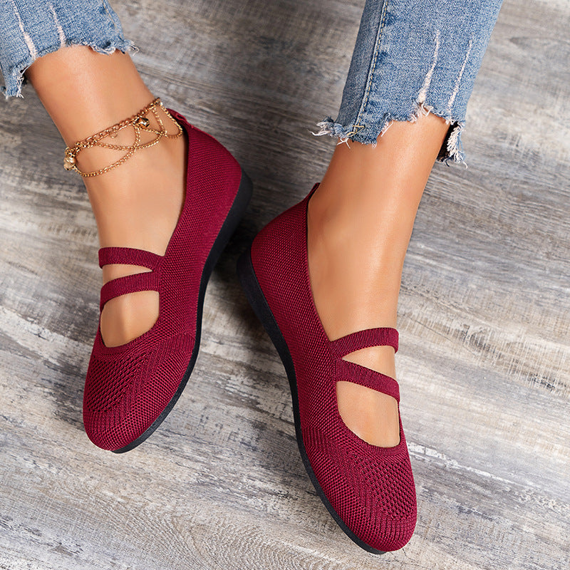 Atmungsaktive Mesh flache Schuhe