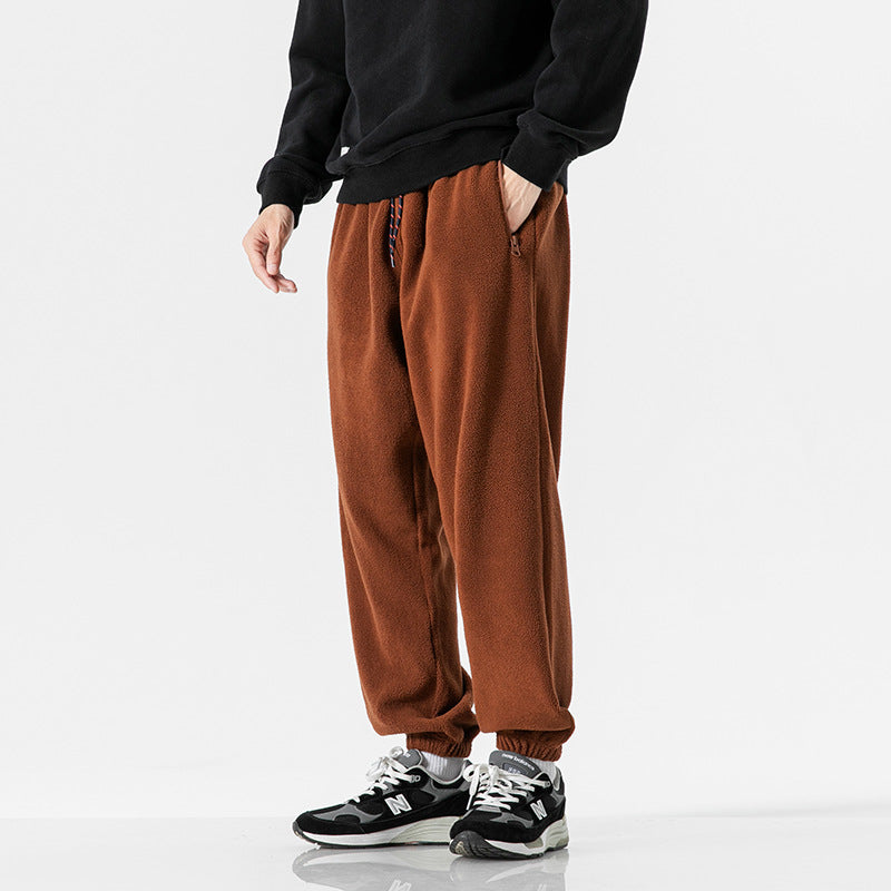 Herren Weit geschnittene Fleece-Jogginghose mit elastischen Bündchen und Eingrifftaschen Nord Taschen