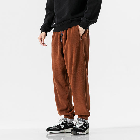 Herren Weit geschnittene Fleece-Jogginghose mit elastischen Bündchen und Eingrifftaschen Nord Taschen