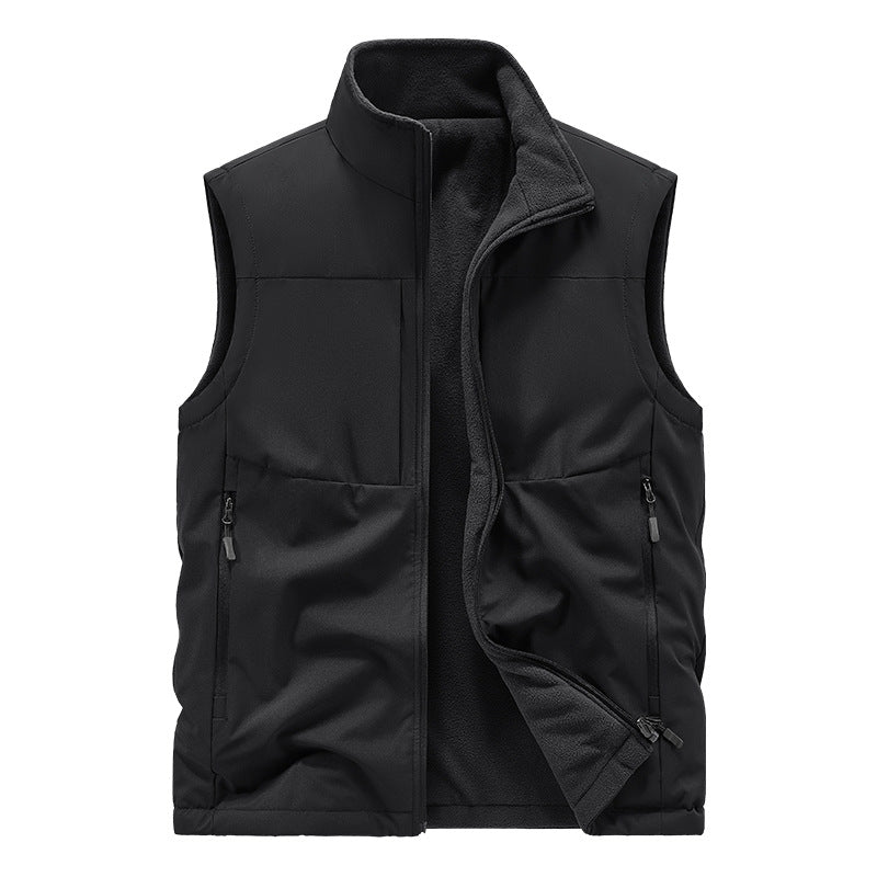 Herren Leichte technische Outdoor‑Weste mit Stehkragen, Netzfutter und Reißverschlusstaschen Nord Taschen