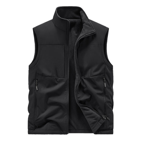Herren Leichte technische Outdoor‑Weste mit Stehkragen, Netzfutter und Reißverschlusstaschen Nord Taschen
