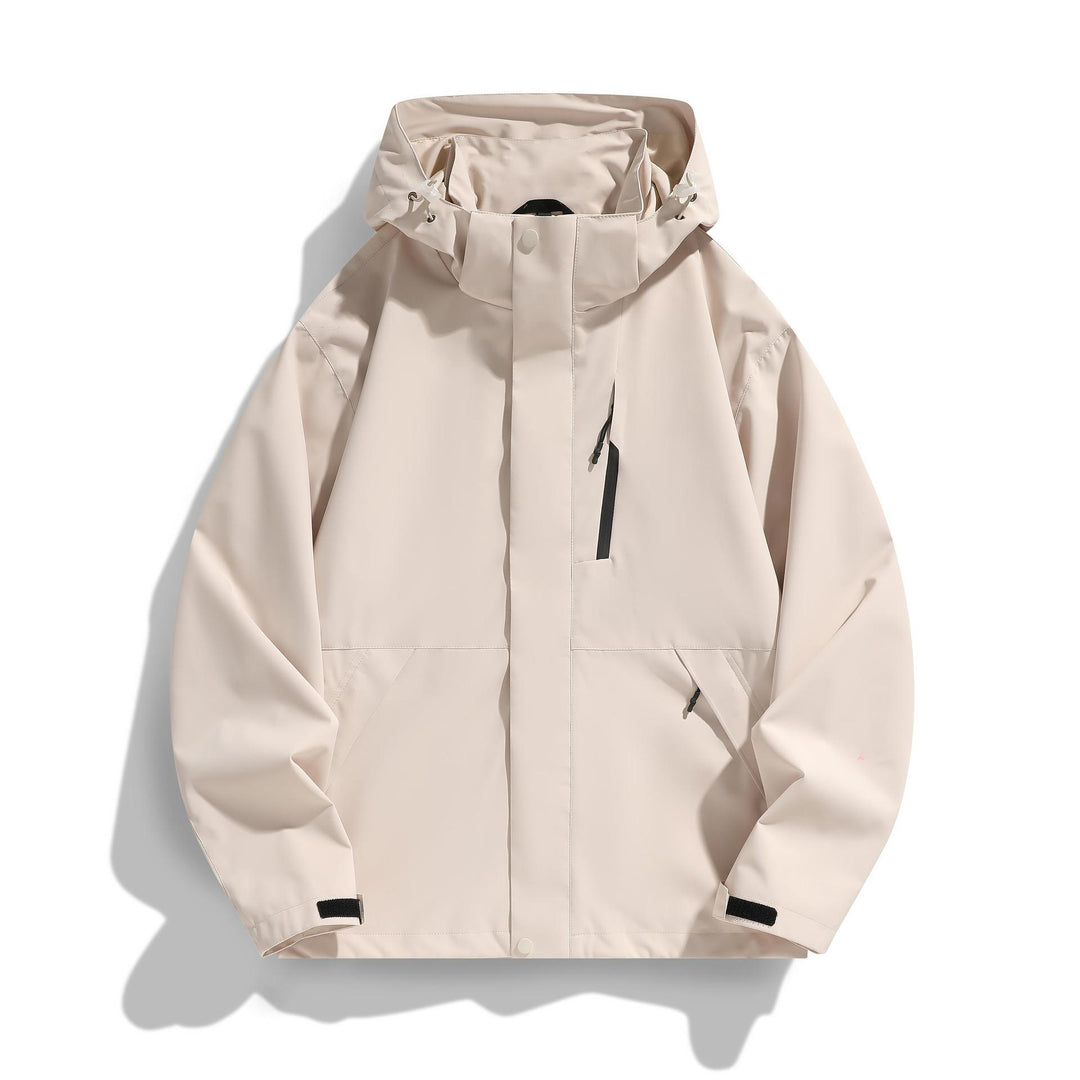 Damen Wasserabweisende Kapuzen‑Übergangsjacke mit verstellbarer Kapuze, verdeckter Frontblende und Multifunktionstaschen Nord Taschen