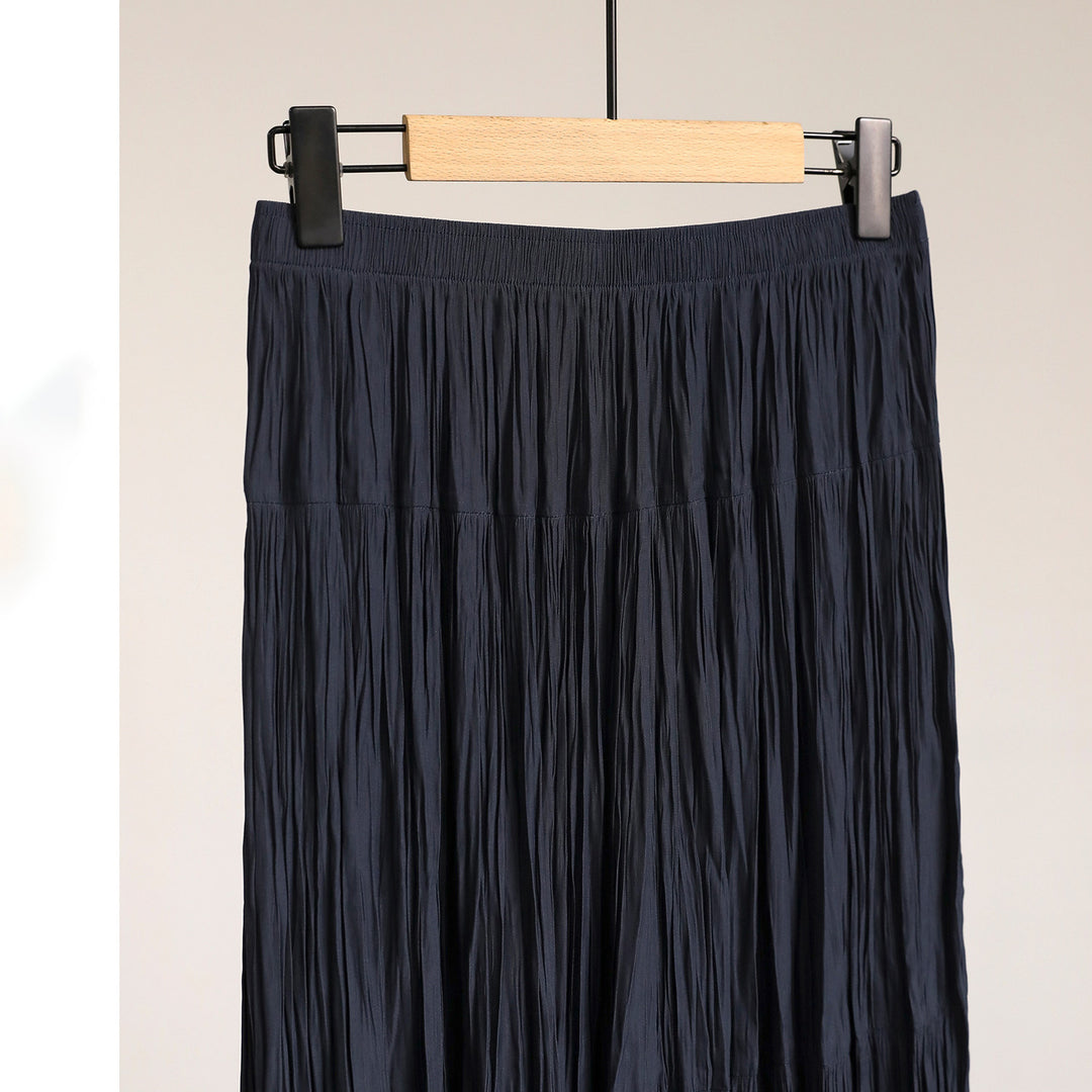 Damen Eleganter Faltenrock mit hohem Bund und fließendem Stoff Nord Taschen