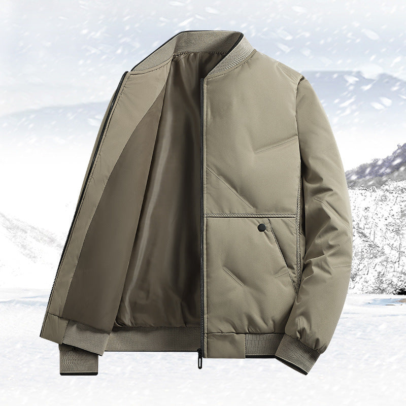 Herren Gepolsterte Thermo-Bomberjacke mit Stehkragen, Reißverschluss & isolierender Wattierung Nord Taschen