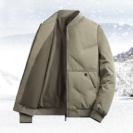 Herren Gepolsterte Thermo-Bomberjacke mit Stehkragen, Reißverschluss & isolierender Wattierung Nord Taschen