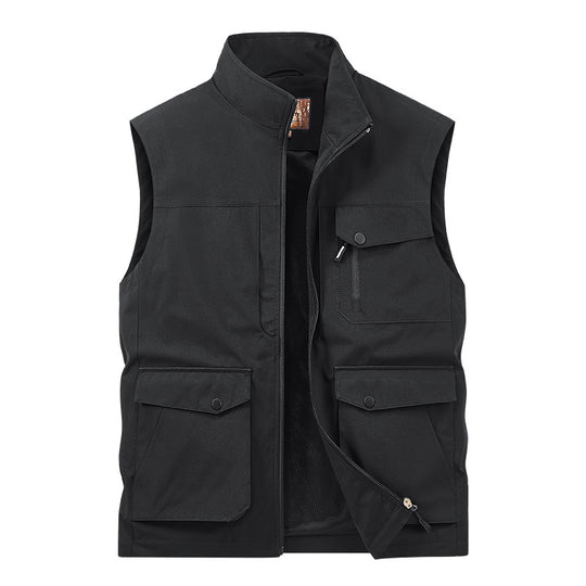 Herren Outdoor-Utilityweste mit Multitaschen, Reißverschluss und Meshfutter Nord Taschen