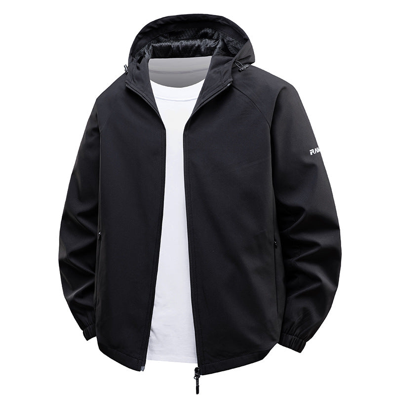 Herren  leichte wasserabweisende Kapuzen-Shell-Jacke mit atmungsaktivem Mesh-Futter Nord Taschen