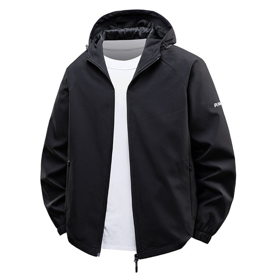 Herren  leichte wasserabweisende Kapuzen-Shell-Jacke mit atmungsaktivem Mesh-Futter Nord Taschen