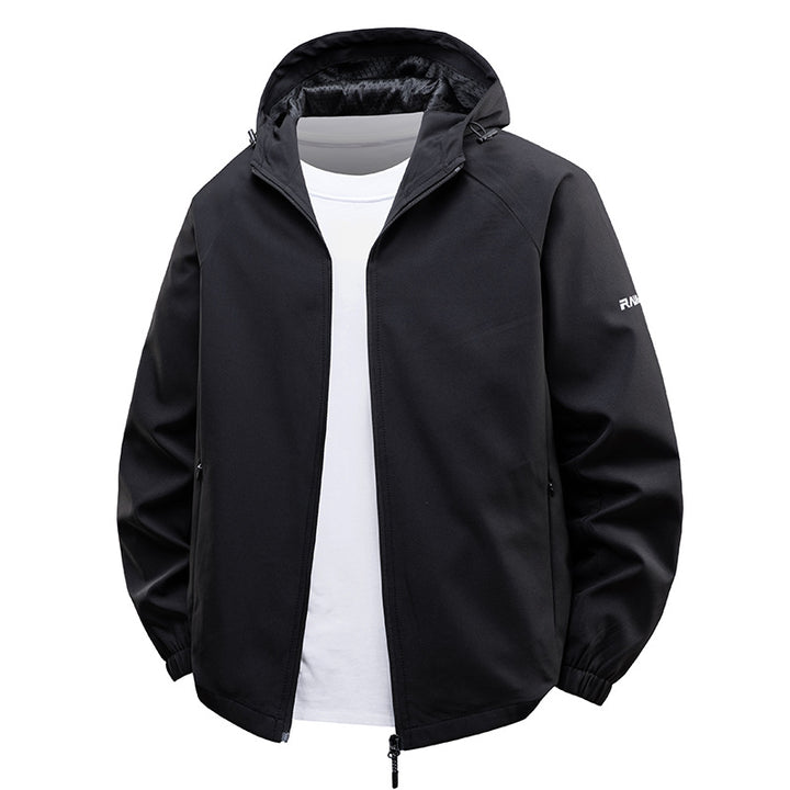 Herren  leichte wasserabweisende Kapuzen-Shell-Jacke mit atmungsaktivem Mesh-Futter Nord Taschen