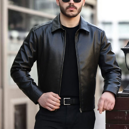 Herren Elegante Kunstlederjacke Nord Taschen