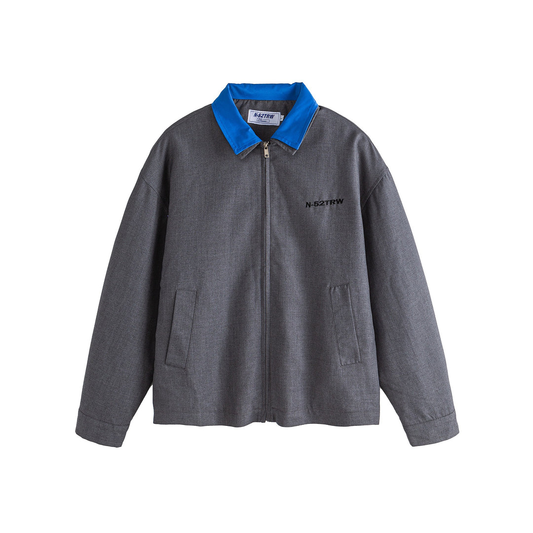 Herren Oversize Worker-Jacke mit Kontrastkragen Nord Taschen