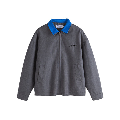 Herren Oversize Worker-Jacke mit Kontrastkragen Nord Taschen