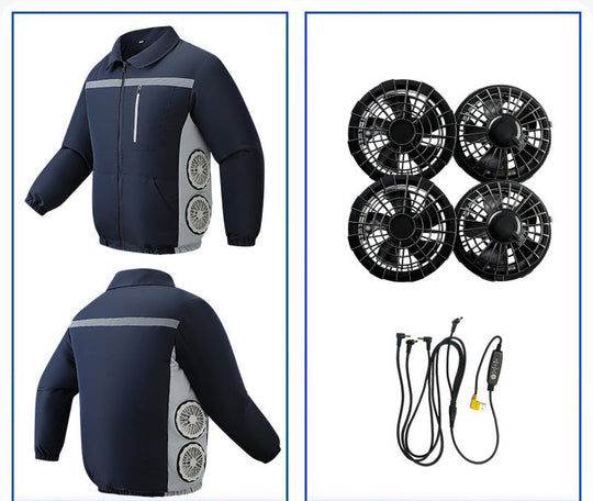 Unisex nan kühlende Ventilationsjacke mit integrierten seitlichen Lüftern und atmungsaktivem Funktionsmaterial Nord Taschen