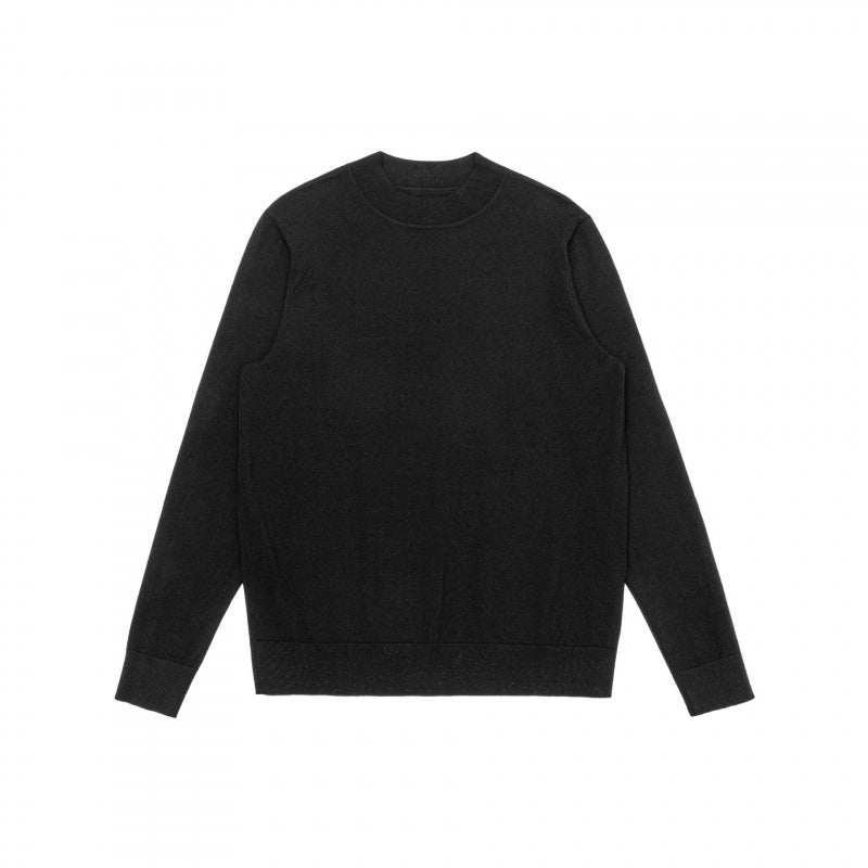 Herren Feiner Merino‑Mix Rundhals‑Pullover mit schmaler Silhouette und gerippten Abschlüssen Nord Taschen