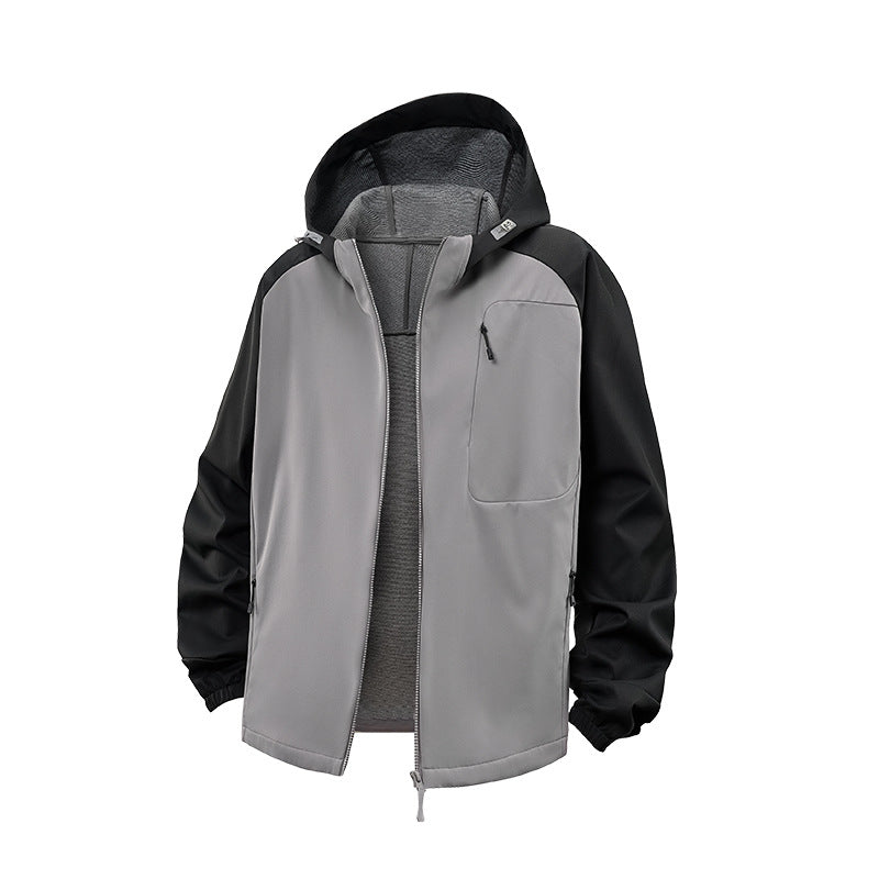 Herren Wasserdichte Softshell-Kapuzenjacke mit Fleece-Innenfutter, winddicht und mit Brustreißverschluss Nord Taschen