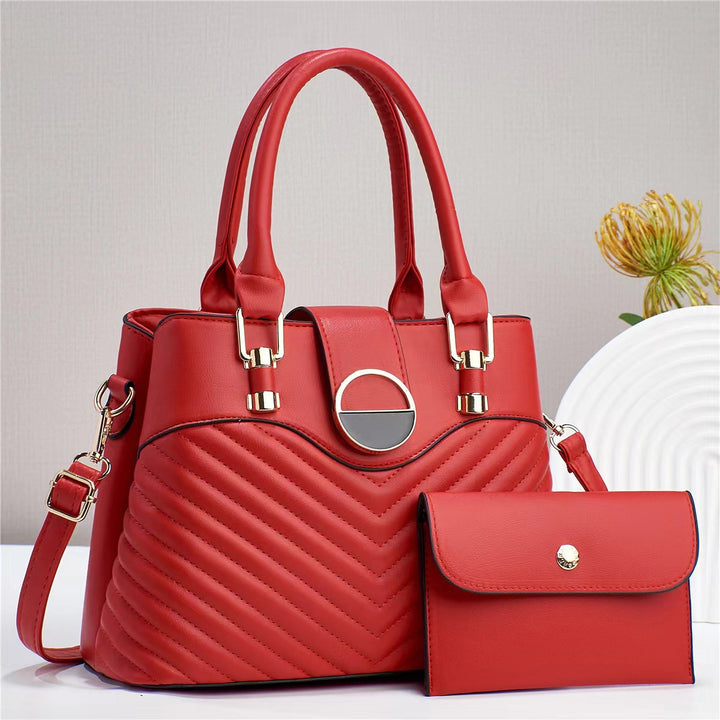 Damen modische Handtasche mit strukturiertem Design und abnehmbarer Tasche Nord Taschen