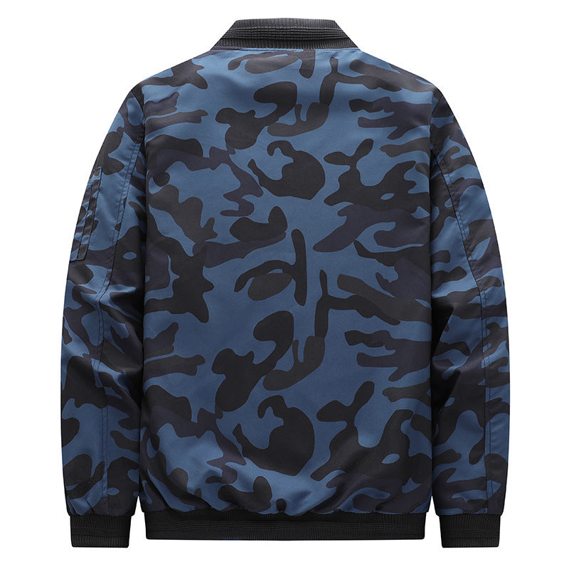 Herren Camouflage-Bomberjacke im Military‑Look mit Reißverschluss und Ärmel‑Utilitytasche Nord Taschen