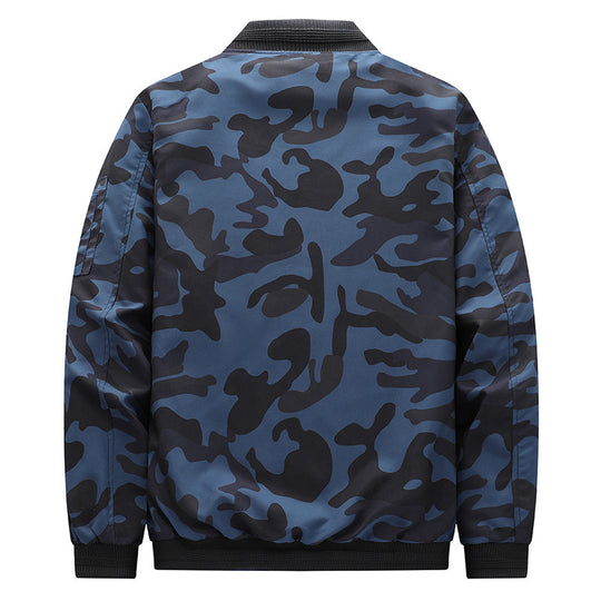 Herren Camouflage-Bomberjacke im Military‑Look mit Reißverschluss und Ärmel‑Utilitytasche Nord Taschen