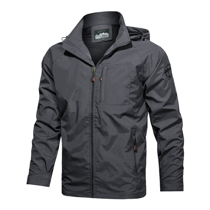 Herren  leichte wasserabweisende Übergangsjacke mit Kapuze und funktionalen Reißverschlusstaschen Nord Taschen