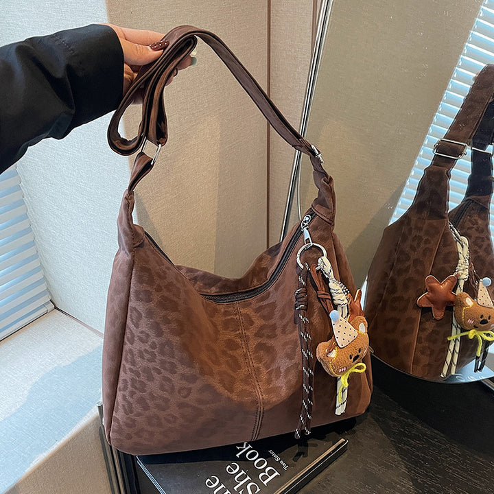 Damen Hobo-Tasche mit elegantem Leopardenmuster und praktischen Fächern Nord Taschen