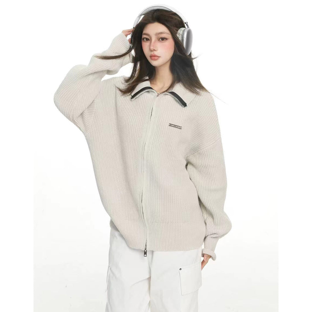 Damen Modische Oversized Strickjacke Nord Taschen