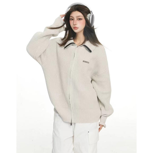 Damen Modische Oversized Strickjacke Nord Taschen